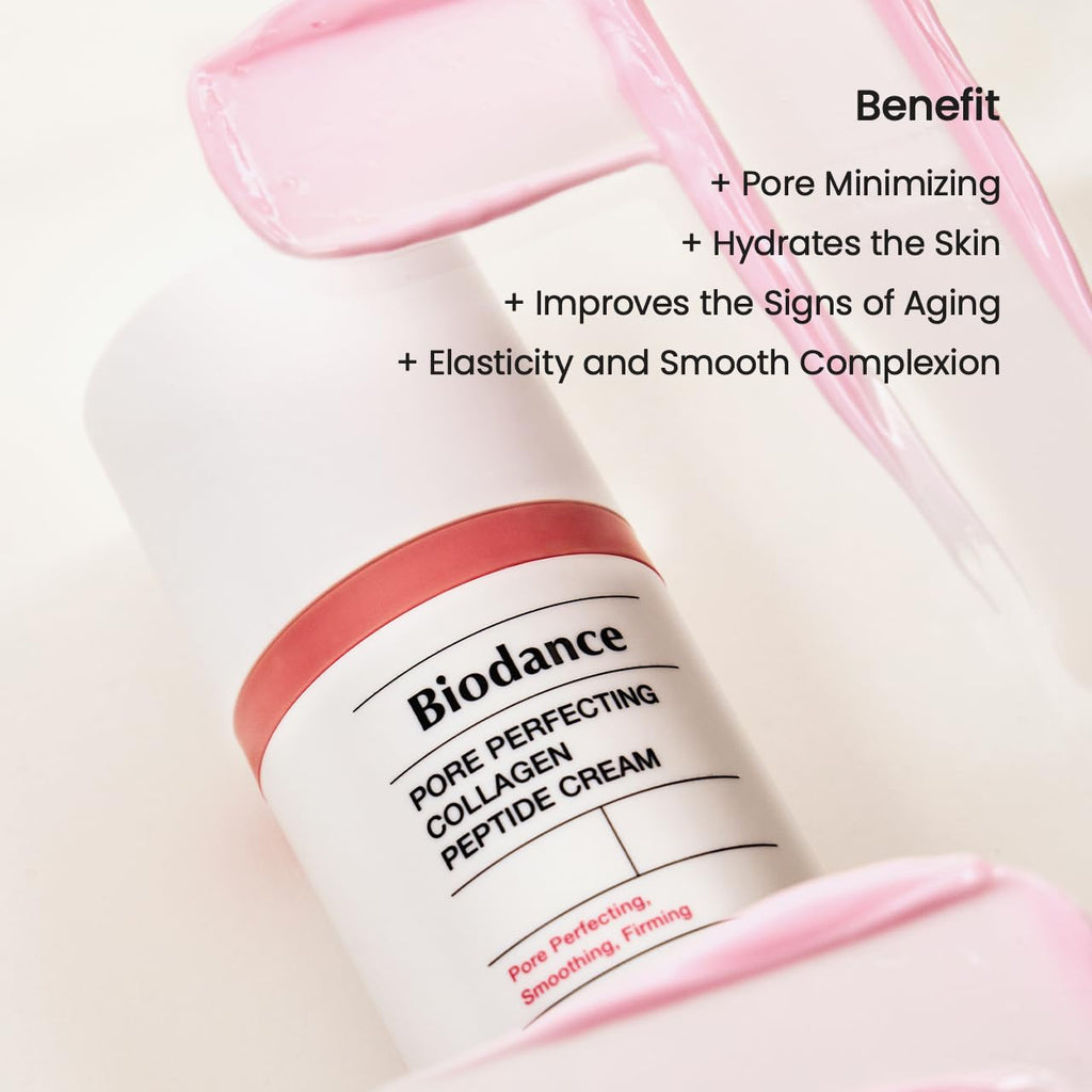 BIODANCE Collagen Plumper Duo: Pore Perfecting Collagen Peptide Serum & Facial Moisturizer, Korean Skincare Set for Plumping Glass Skin, Korean Skin Care, Skin Care Set