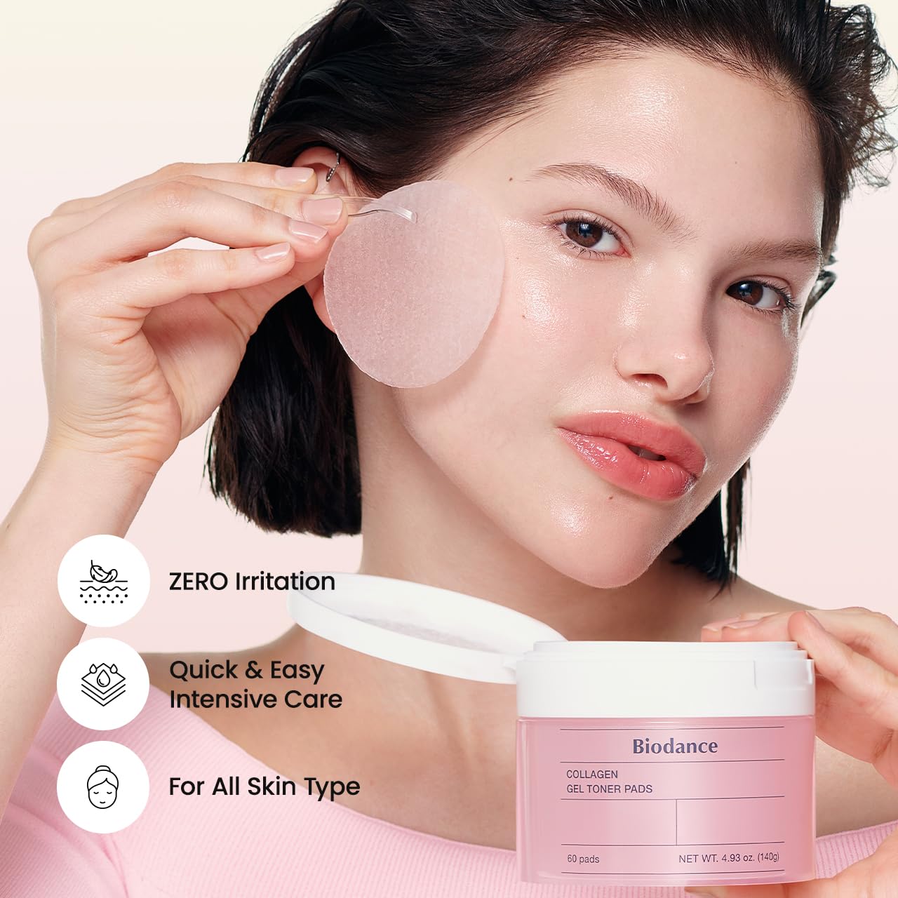 BIODANCE Collagen Pink Glow Trio: Collagen Real Deep Mask & Toner Pads & Peptide Serum for Plumping Hydration, Firming, Korean Skin Care, Skin Care Set